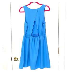 Scallop Back Blue Dress